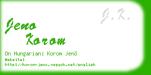 jeno korom business card